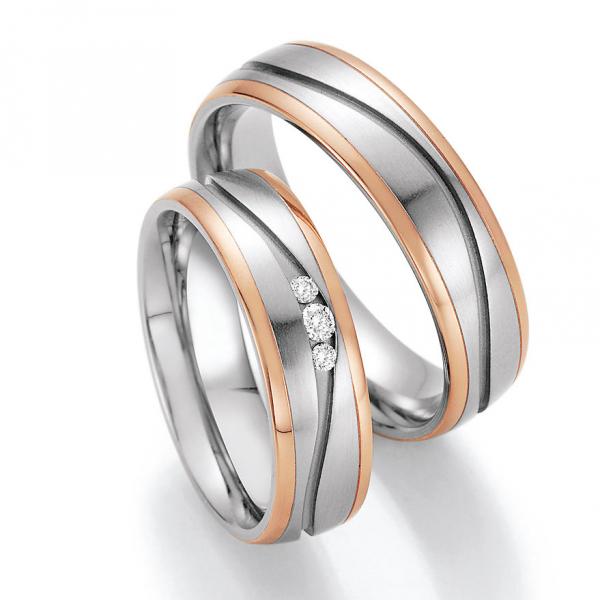 Partnerringe Edelstahl Gold/Keramik von Ruesch 88/60170-060